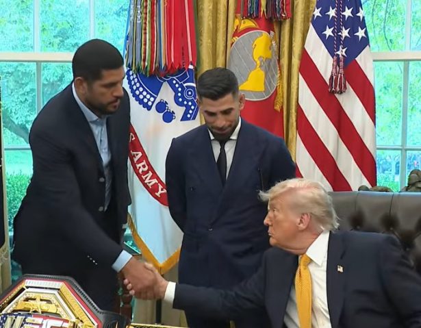 Namorado de Lívia Andrade, Alex Poatan faz visita à Casa Branca e recebe elogio de Trump