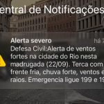 Defesa Civil emite alerta para ventos fortes e chuva no Rio