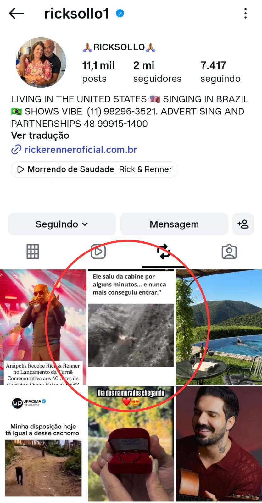 Reprodução: Instagram/@ricksollo1 Reprodução: Instagram/@ricksollo1
