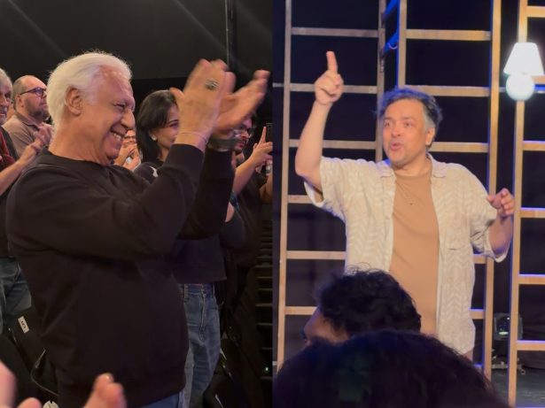 Antônio Fagundes prestigia Rodrigo Fagundes no teatro e emociona ator de “Quem Ama Cuida”