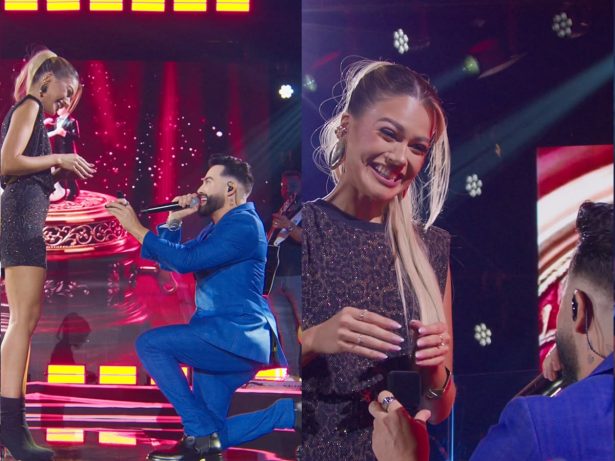 Cantor sertanejo Rafael Quadros pede mulher em casamento no meio da gravação de seu novo DVD