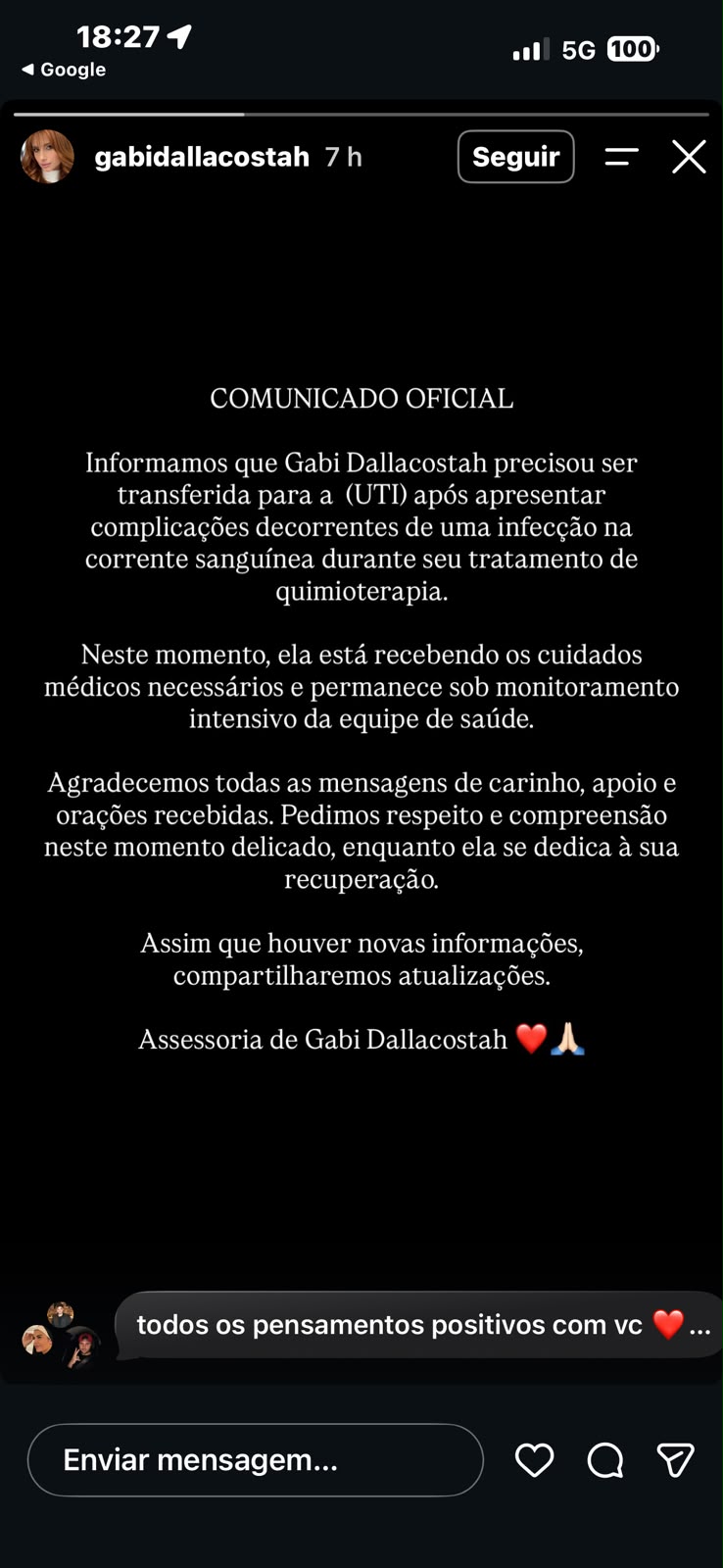 Reprodução: Instagram @gabidallacostah