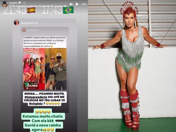 Virginia reage a boatos de clima ruim na Grande Rio: “Semana que vem estaremos juntos”