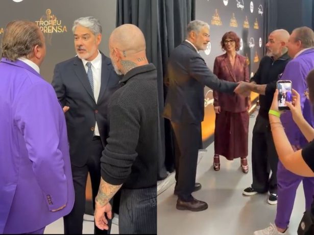 Bonner tieta trio do “MasterChef” e sela paz após climão em evento da Globo