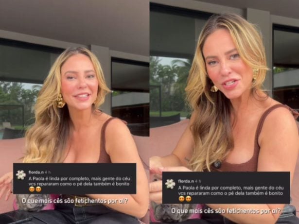 Paolla Oliveira se diverte ao responder cantadas de internautas nas redes sociais