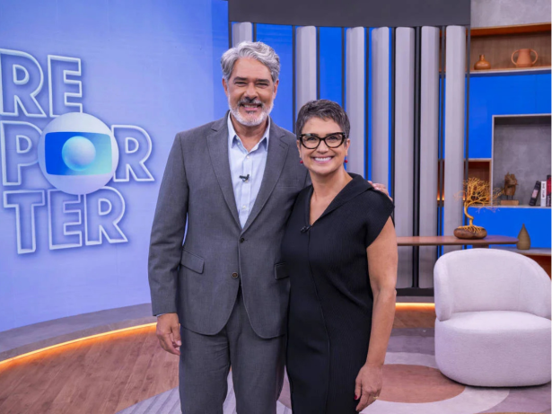 Novo desafio! William Bonner grava piloto do “Globo Repórter” com Sandra Annenberg