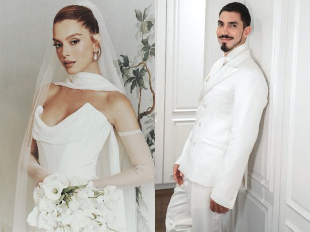 Prontos para o “sim”: Giovanna Lancellotti e Gabriel David mostram os looks do casamento