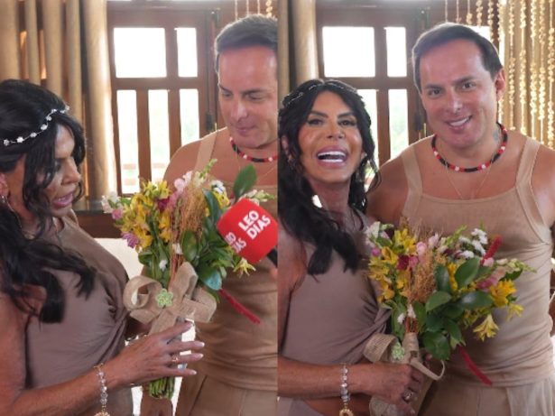 Buquê com flores da Amazônia marca renovação de votos de Gretchen e Esdras no Pará
