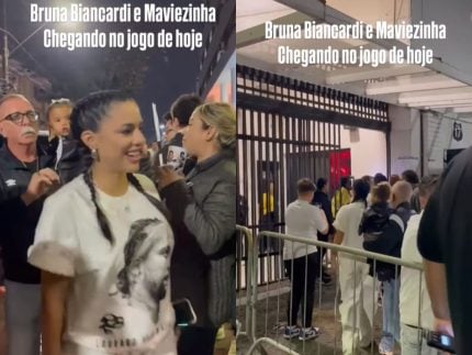 Bruna Biancardi prestigia Neymar em jogo do Santos 11 dias após nascimento de Mel