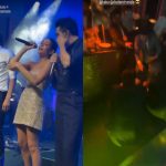 Discreto, Kaká surpreende ao descer até o chão e cantar com Luan Santana em 15 anos da filha