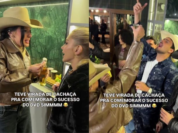 “Beber pra esquecer dos problemas”: brincam Ana Castela e Duda Bertelli após gravação de DVD