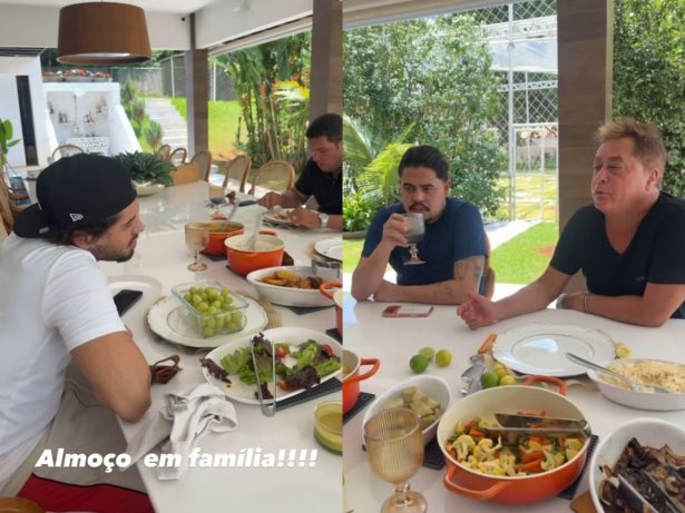 Zé Felipe reaparece almoçando em família após fim com Ana Castela