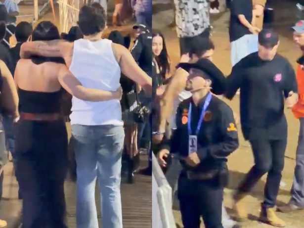 Flagra no Barretão: Zé Felipe deixa show abraçado com morena misteriosa