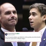 Tweet de Eduardo Bolsonaro sobre o colega, Nikolas Ferreira