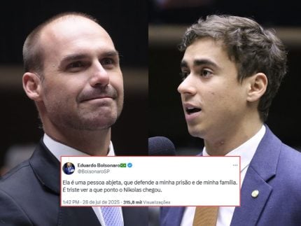 “É triste ver a que ponto chegou”: Eduardo rompe com Nikolas após atrito em rede social