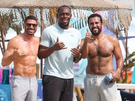 Usain Bolt participa das gravações de “Vale Tudo” com Cauã Reymond