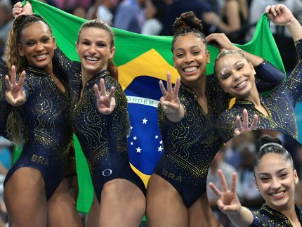 Que vacilo! Flamengo corta ginasta de foto após bronze e é detonado nas redes