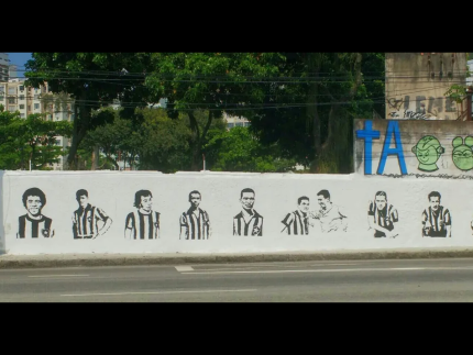 Muro dos ídolos, na sede do Botafogo (Reprodução)