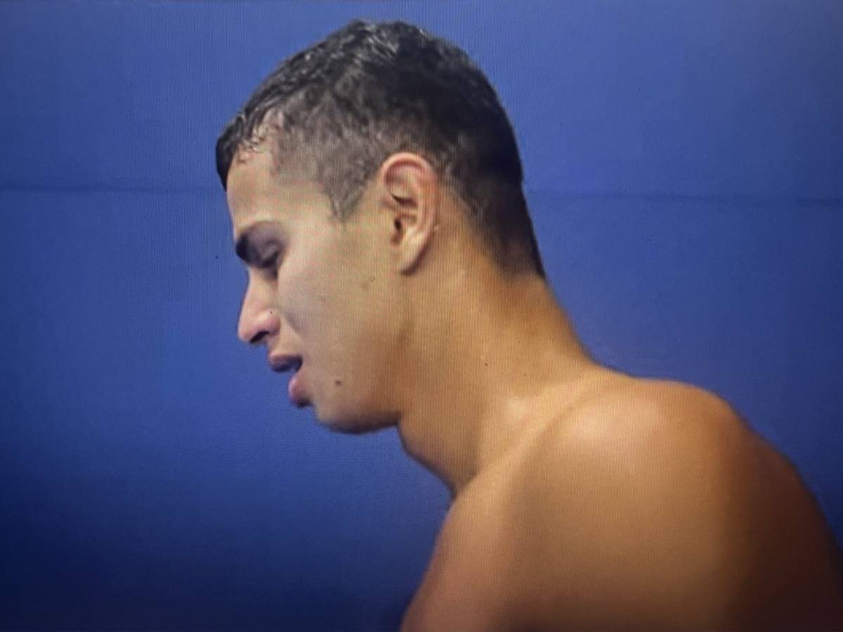 Guilherme Cachorrão se emocionou ao não conquistar a medalha na natação (Reprodução)