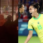 Galvão Bueno comemora vitória do futebol feminino em restaurante de Paris