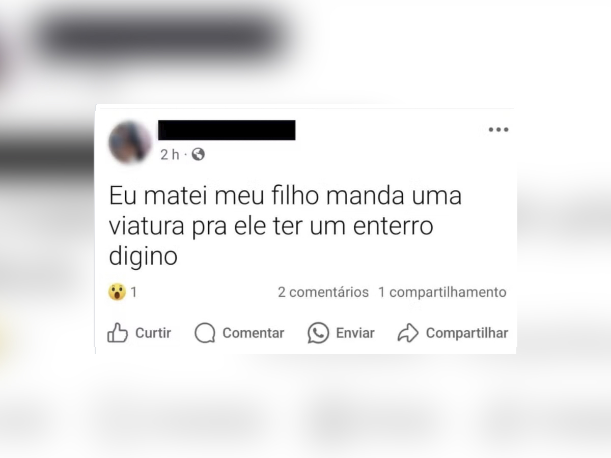 Mulher confessa que matou o filho nas redes sociais (Reprodução / Facebook)