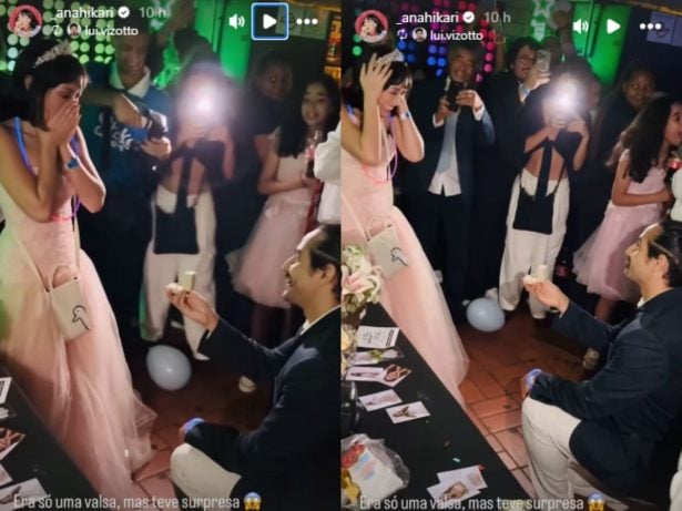 Ana Hikari faz festa de aniversário e é surpreendida com pedido de casamento