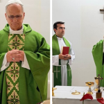 Papa Leão XIV aparece celebrando missa dias após retirada de câncer no pulmão
