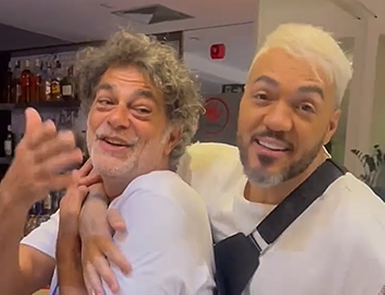 Unidos por uma novela! Belo se emociona ao reencontrar Eduardo Moscovis