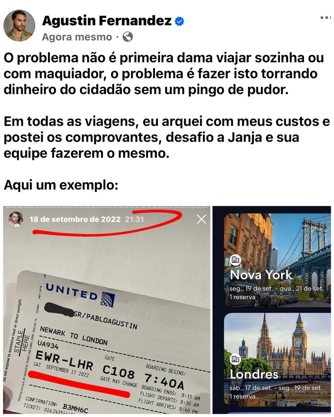 Reprodução: Instagram/Agustin Fernandez