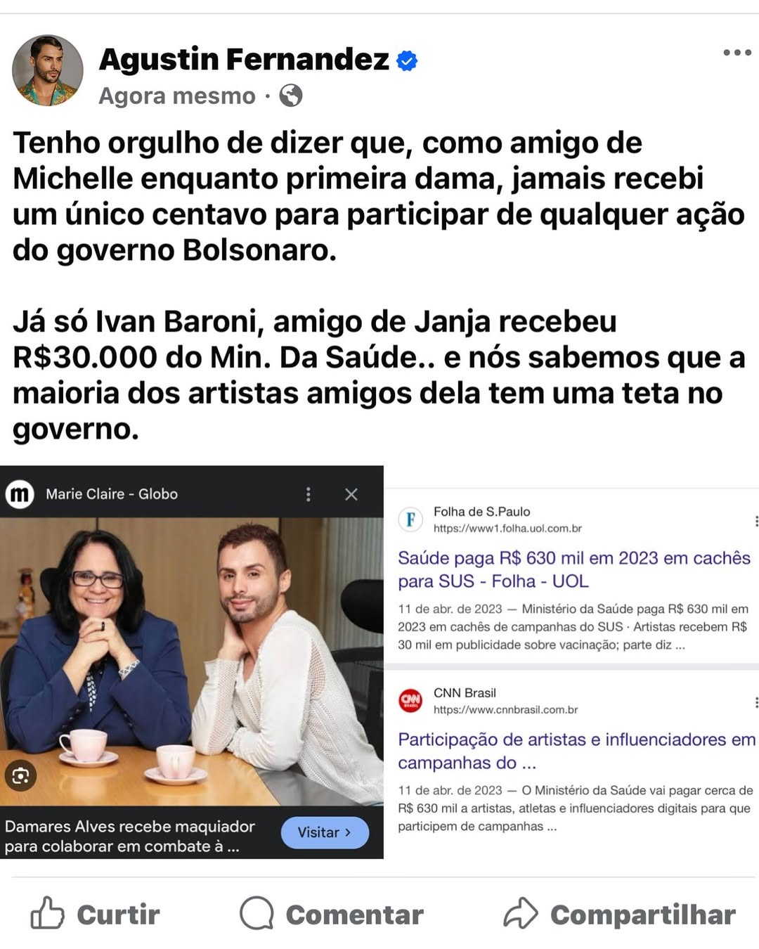 Reprodução: Instagram/Agustin Fernandez