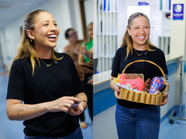 Mari Fernandez emociona pacientes e realiza doação ao Hospital Dom Tomás, em Petrolina