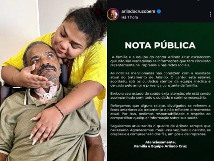 Família de Arlindo Cruz desmente rumores sobre estado de saúde do cantor: “Está estável”