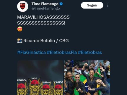 Perfil do Flamengo - Reprodução/X