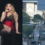 A pé? Que nada! Madonna vai atravessar passarela de hotel para palco de carrinho