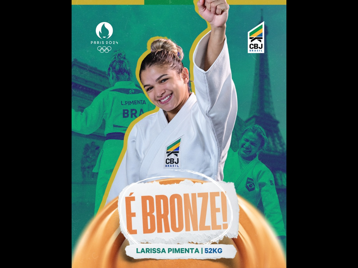 Larissa Pimenta venceu a atual campeã mundial e garantiu o bronze (Divulgação)