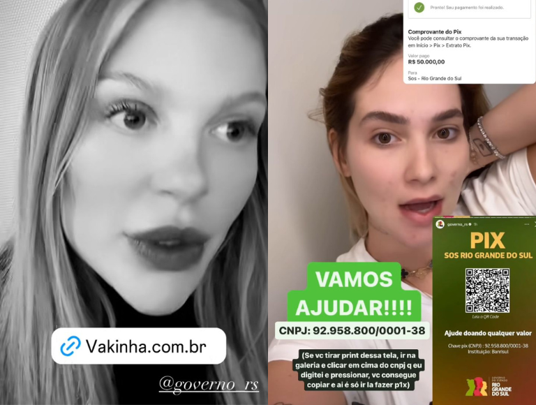 Luisa Sonza e Virginia compartilharam meios de doação para Rio Grande do Sul