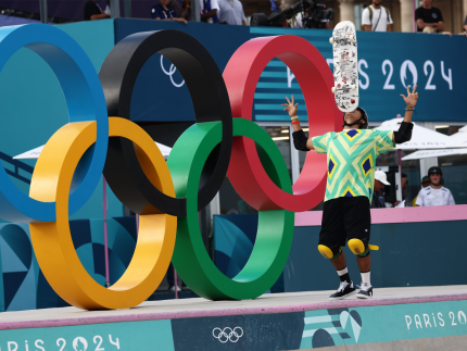 Augusto Akio, o "Japinha"levou a medalha de bronze para o Brasil no skate park (Luiza Moraes/COB)