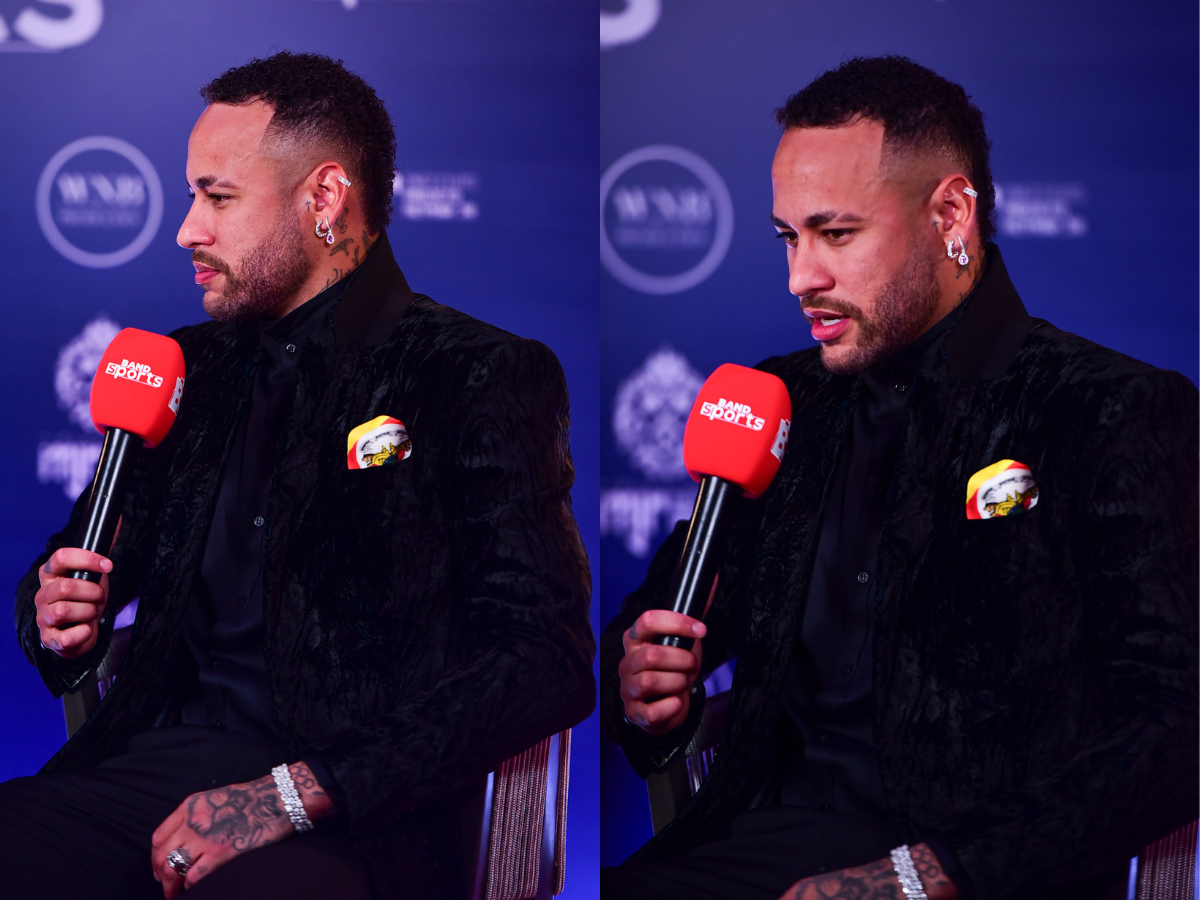 Neymar Jr. é anfitrião do 4° leilão beneficente de seu instituto, realizado em São Paulo, nesta segunda-feira (3/6). Foto: Andy Santana/BrazilNews