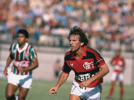 O Flamengo venceu o Fluminense por 5 a 0 no último jogo de Zico pelo clube. Foto: Reprodução