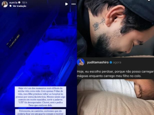 Filho de Yudi Tamashiro e Mila Braga volta a ser internado