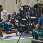 Danilo, Paquetá e Casemiro fazem trabalhos na academia no 1º dia de avaliações na Seleção