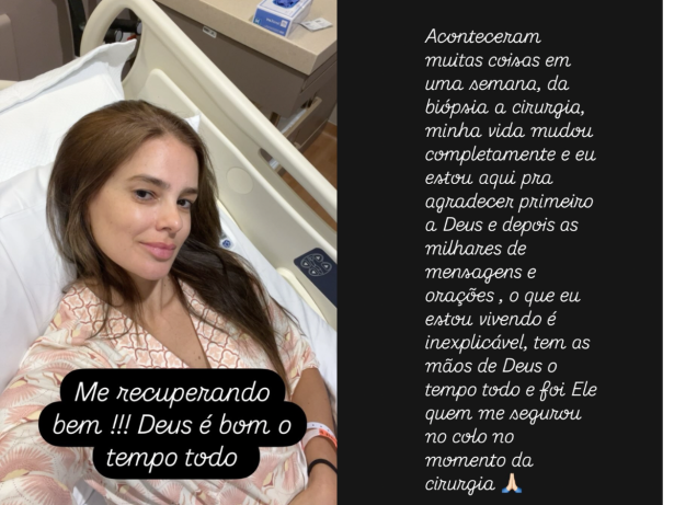 Vera Viel faz relato de “momento sobrenatural” vivido durante retirada de tumor