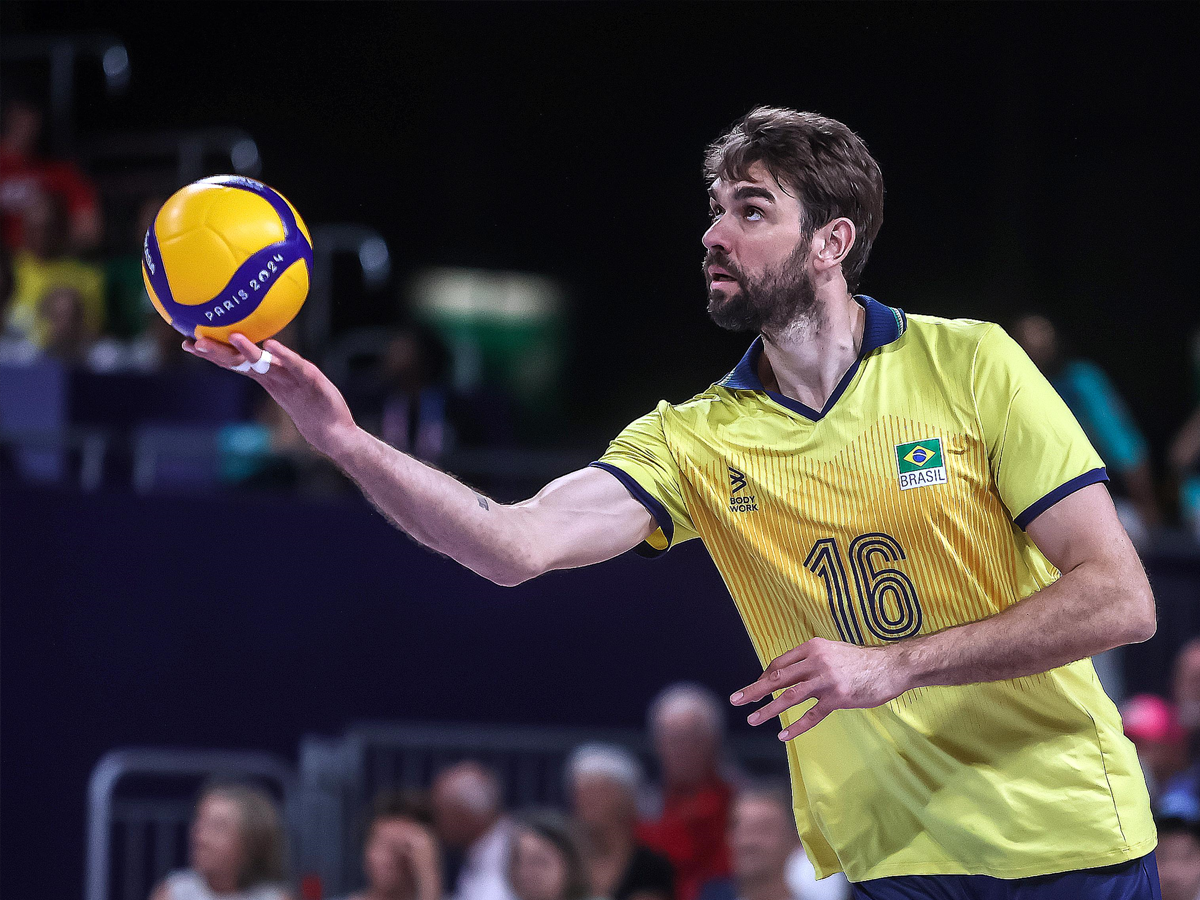 Brasil enfrentou os Estados Unidos pelas quartas de final do torneio masculino de vôlei (Gaspar Nóbrega/COB)