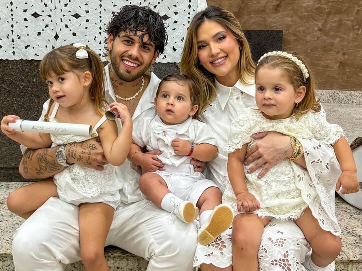 Zé Felipe, Virginia Fonseca, Gabriel, Maria Flor e Maria Alice (Foto: Reprodução/Instagram)