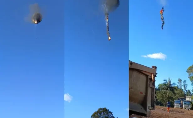 Balão pega fogo durante passeio, cai e deixa ao menos 8 mortos em SC