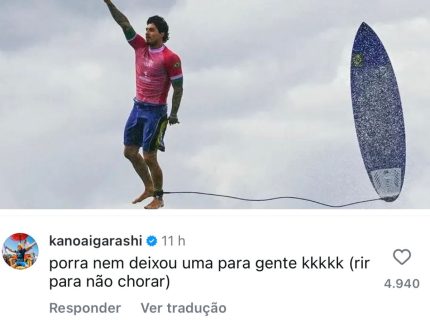 Após derrota para Medina, surfista japonês lamenta em português: “Rir pra não chorar”