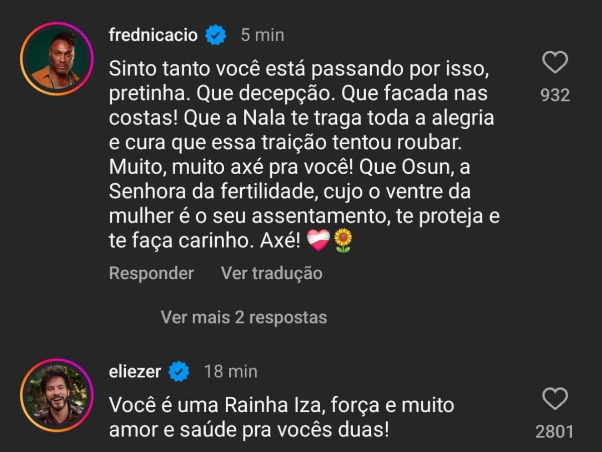 Iza recebe apoio de celebridades - Reprodução/Instagram