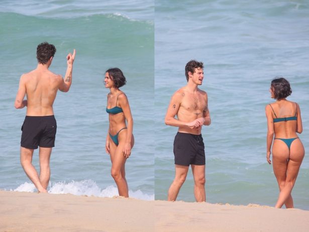Bruna Marquezine e Shawn Mendes são flagrados em clima de romance em praia do Rio