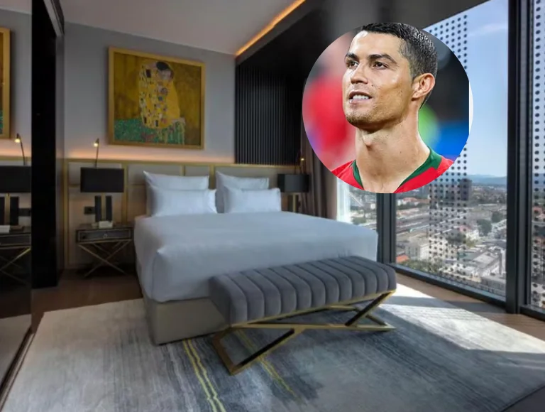 Cama onde Cristiano Ronaldo dormiu em hotel na Eslovênia vai a leilão por R$30 mil