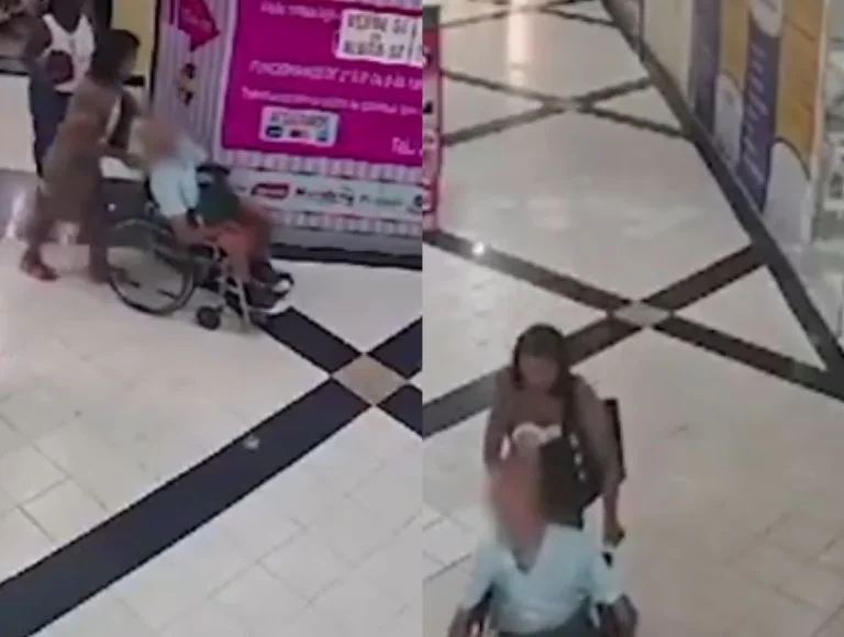 Câmera de segurança mostra mulher andando com cadáver na cadeira de rodas em banco